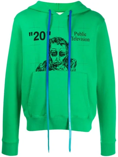 Shop Off-white Public Television Hoodie In Green