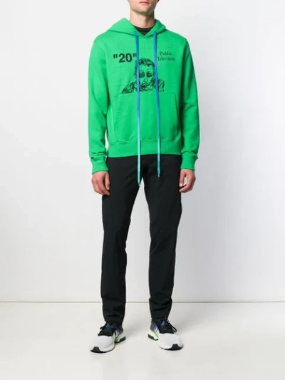 Shop Off-white Public Television Hoodie In Green