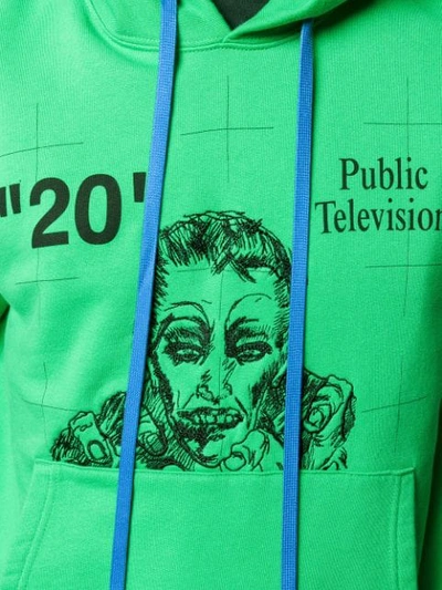 Shop Off-white Public Television Hoodie In Green