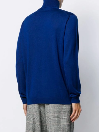 Shop Roberto Collina Rollneck Knit Sweater In Blue