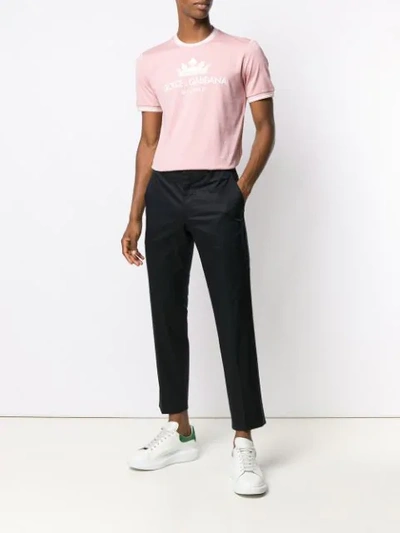 Shop Dolce & Gabbana Logo Print T-shirt In Pink