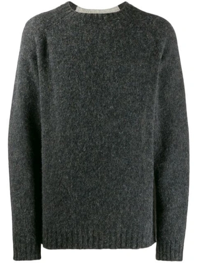 Shop Loewe Oversized Knitted Sweater In 1120 Grey