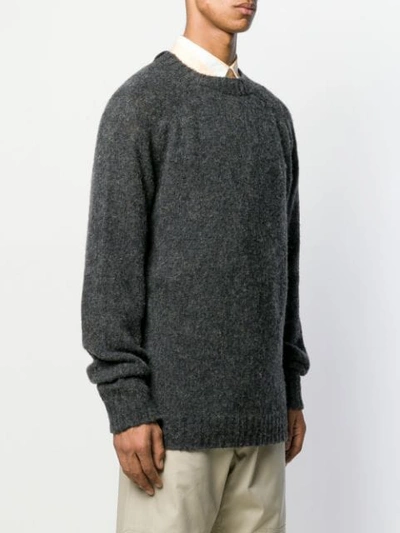 Shop Loewe Oversized Knitted Sweater In 1120 Grey