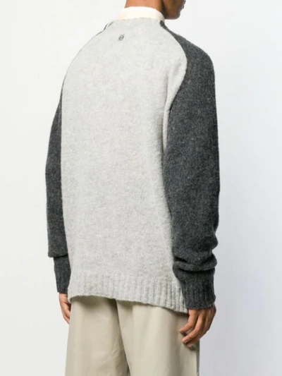 Shop Loewe Oversized Knitted Sweater In 1120 Grey