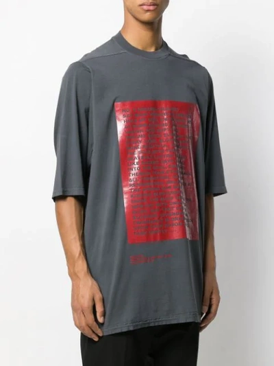 Shop Rick Owens Drkshdw Traume Slogan Print T-shirt In Grey