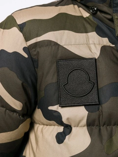 Shop Moncler Camouflage-print Down Jacket In Green