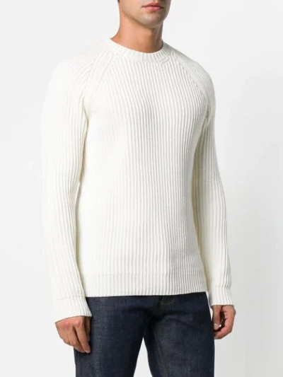 Shop Nuur Long-sleeve Fitted Sweater - White