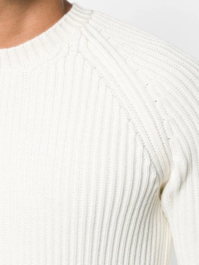 Shop Nuur Long-sleeve Fitted Sweater - White