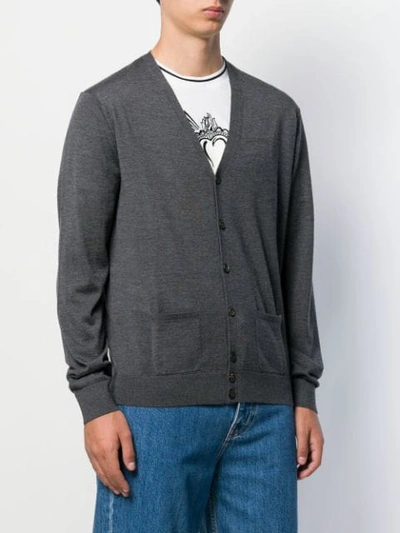 Shop Dsquared2 Logo Embroidered Cardigan In Grey