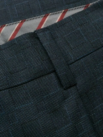 Shop Etro Geometric Pattern Trousers In Blue