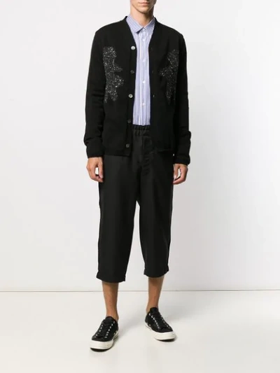 Shop Comme Des Garçons Shirt Two-tone Contrast Cardigan In Black