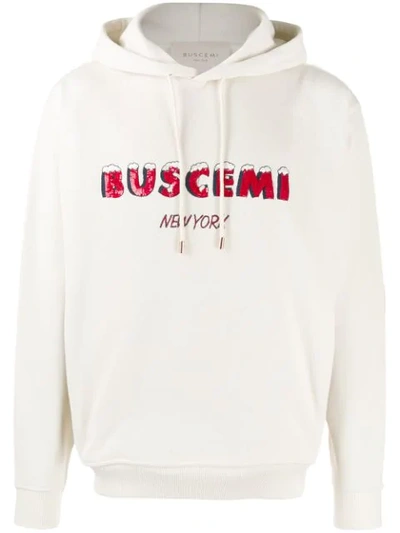 Shop Buscemi Sequin Logo Hoodie In Neutrals