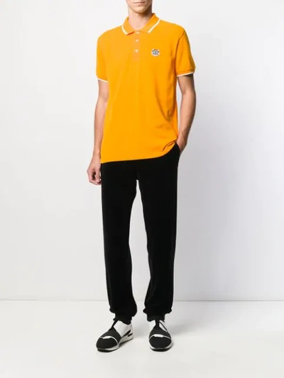 Shop Kenzo Mini Tiger Polo Shirt In Yellow