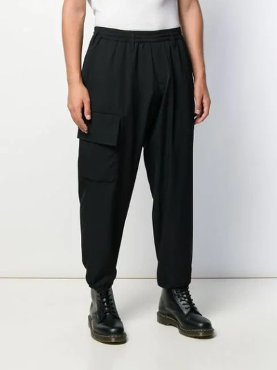 Shop Yohji Yamamoto Gabardine Cargo Pants In Black