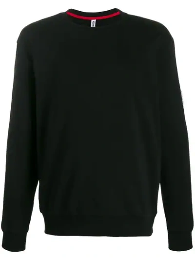 Shop Moschino Logo Tape Sweatshirt In Black