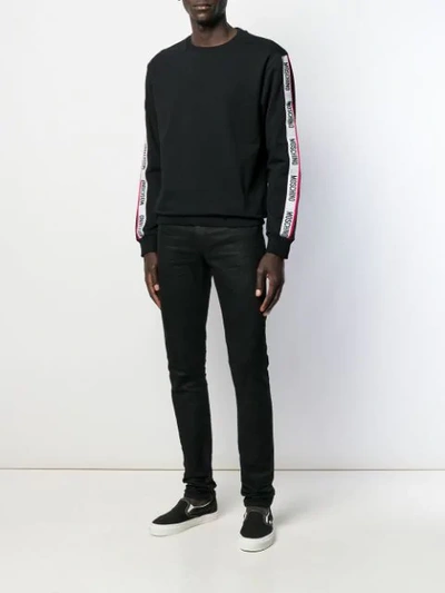 Shop Moschino Logo Tape Sweatshirt In Black
