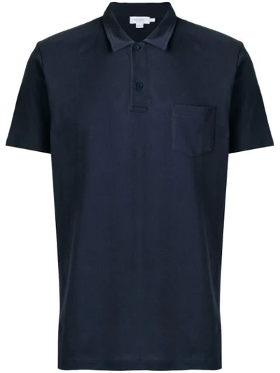 Shop Sunspel Riviera Polo Shirt In Navy