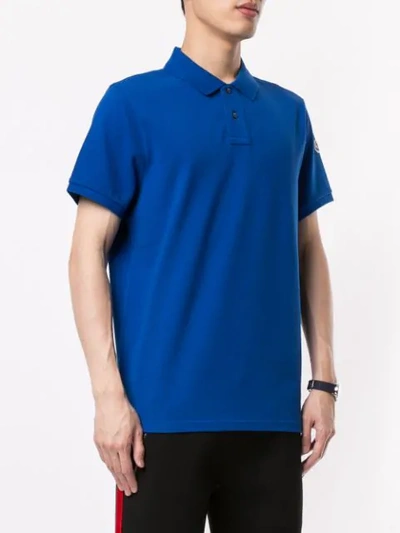 Shop Moncler Basic Polo Shirt In Blue