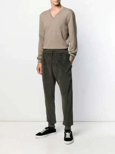 Shop Tom Ford Velvet Sweatpants In Grey