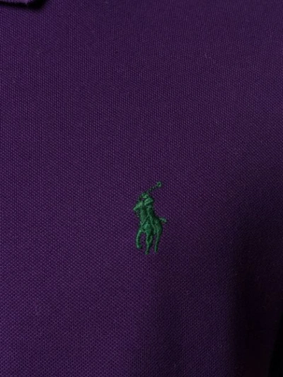 Shop Polo Ralph Lauren Logo Polo Shirt In Purple