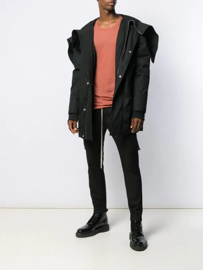 Shop Rick Owens Jumbo Parka Coat In Black