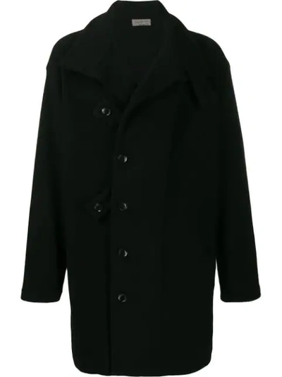 Shop Yohji Yamamoto Single-breasted Coat In Black