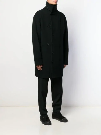 Shop Yohji Yamamoto Single-breasted Coat In Black