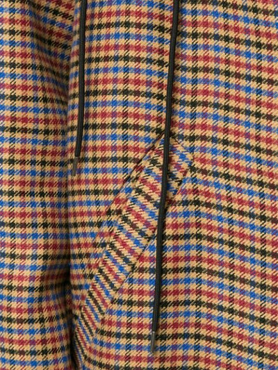 Shop Selfmade By Gianfranco Villegas Laced Detail Check Coat In Multicolour