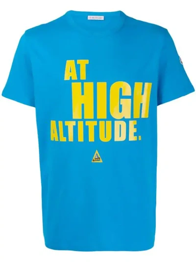 Shop Moncler ”at High Altitude” Print T-shirt In Blue