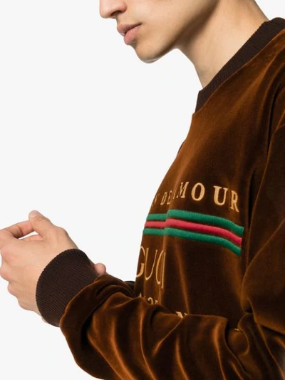 Shop Gucci Logo Embroidered Sweatshirt In 2073