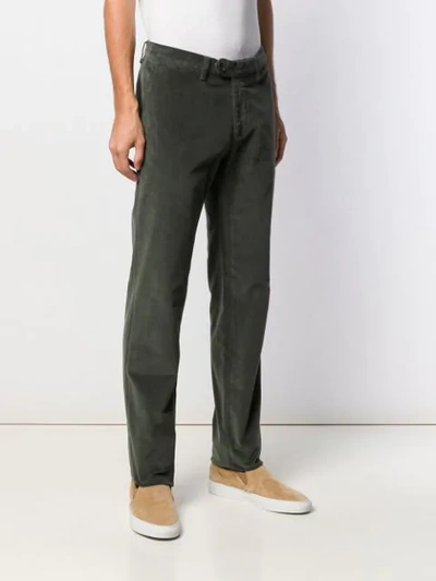 Shop Canali Cotton Corduroy Chinos In Green