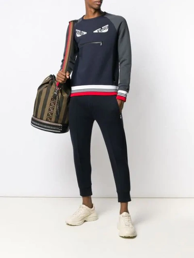 Shop Fendi Bag Bugs Sweatshirt In Blue