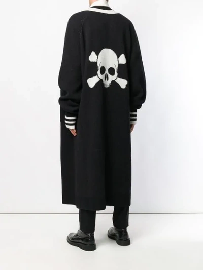 Shop D.gnak By Kang.d Striped Pattern Cardigan  In Black