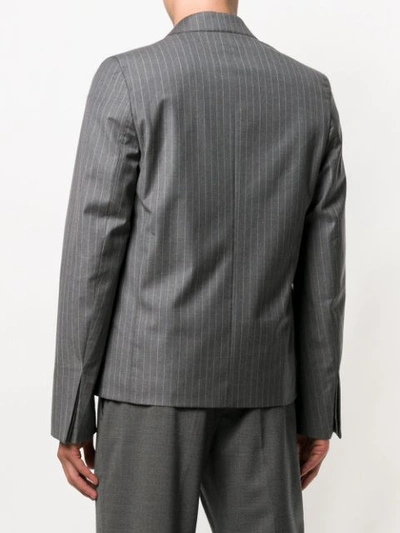 Shop Off-white Fitted Pinstripe Jacket - Grey