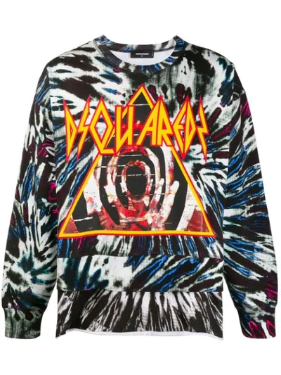 Shop Dsquared2 Tie-dye Print Sweatshirt In Black