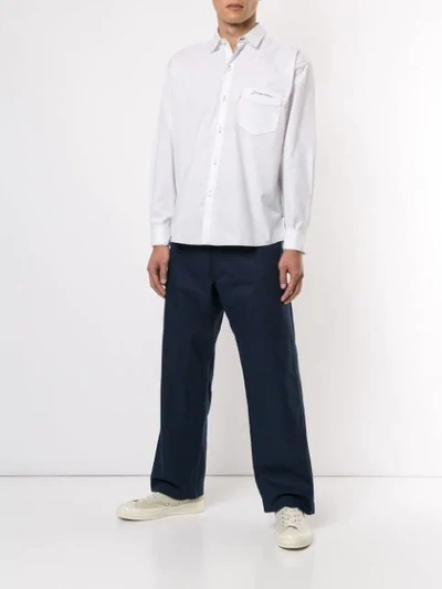 Shop Jacquemus Wide-leg Trousers In Blue