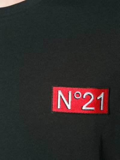 Shop N°21 Check Panel T-shirt In Black