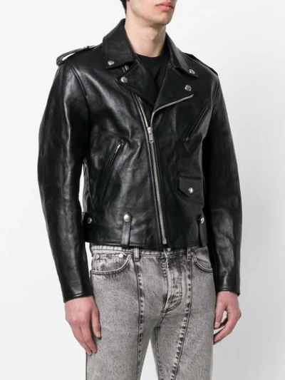 Shop Givenchy Printed Back Biker Jacket - Black