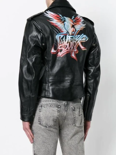 Shop Givenchy Printed Back Biker Jacket - Black