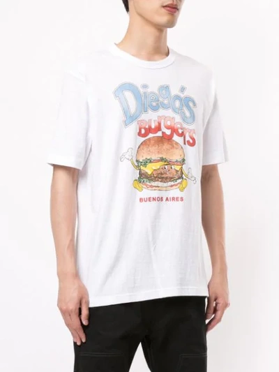 Shop Junya Watanabe Burger Print T-shirt In White
