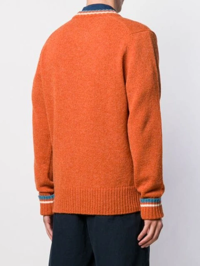 Shop Anglozine Zipped Fitted Cardigan In Orange