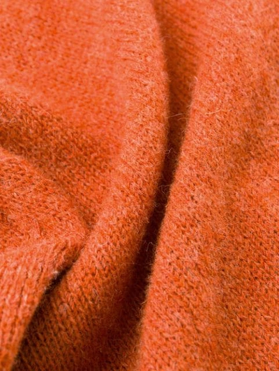 Shop Anglozine Zipped Fitted Cardigan In Orange