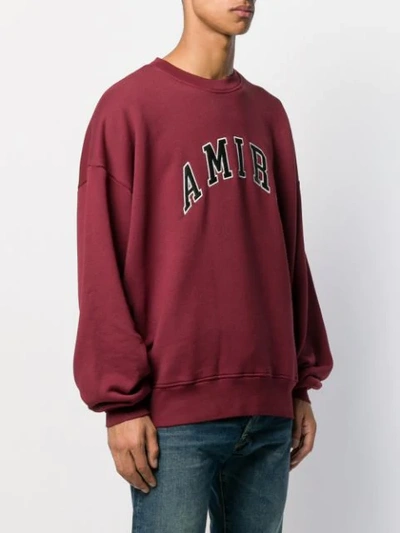 Shop Amiri Logo Print Sweatshirt In Red