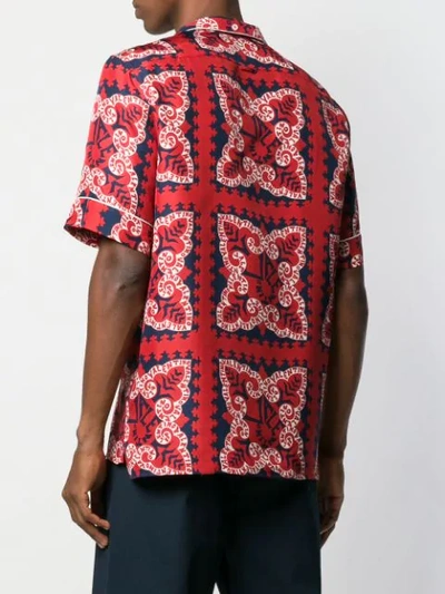 Shop Valentino Logo Print Short Sleeve Shirt In Red