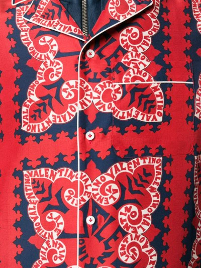 Shop Valentino Logo Print Short Sleeve Shirt In Red