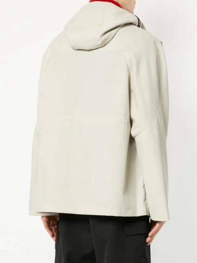 Shop Kiko Kostadinov Studded Collar Hood Jacket - Neutrals