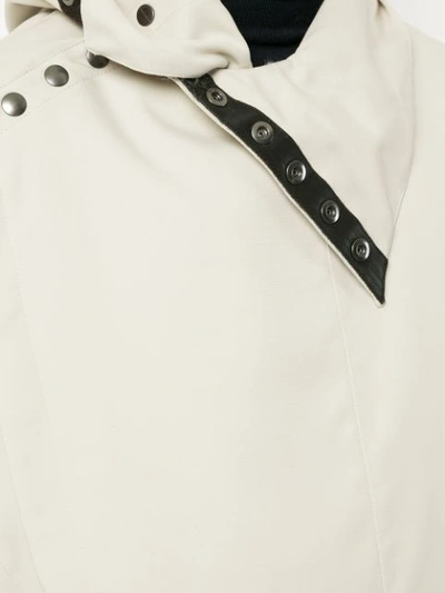 Shop Kiko Kostadinov Studded Collar Hood Jacket - Neutrals