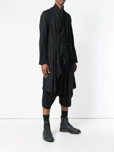 Shop Julius Asymmetric Belted Coat - Black