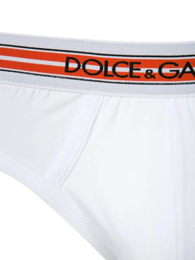 Shop Dolce & Gabbana Branded Briefs In White