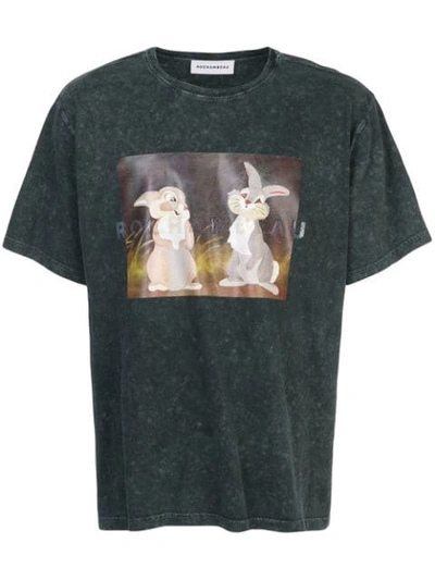 Shop Rochambeau Thumper Graphic Print T-shirt In Grey